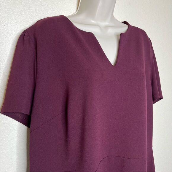 New The Limited Wine Tasting Split Neck Short Sleeve Sheath Dress Women Size 20W - Picture 3 of 13